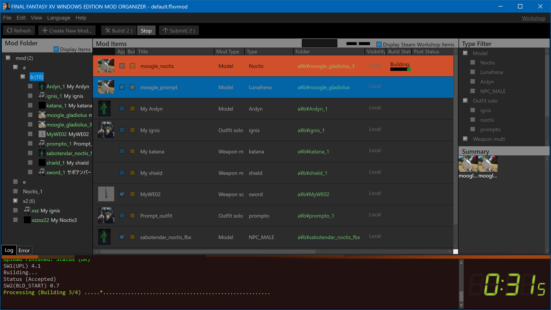 FINAL FANTASY XV WINDOWS EDITION MOD ORGANIZER Screenshot 3