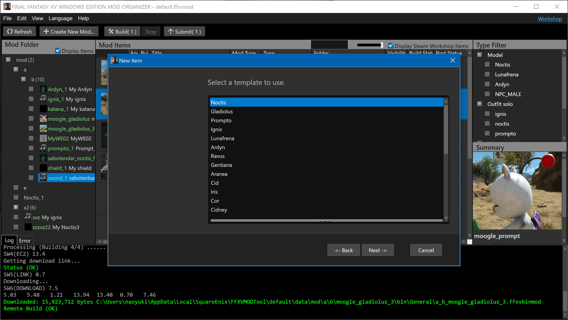 FINAL FANTASY XV WINDOWS EDITION MOD ORGANIZER Screenshot 4