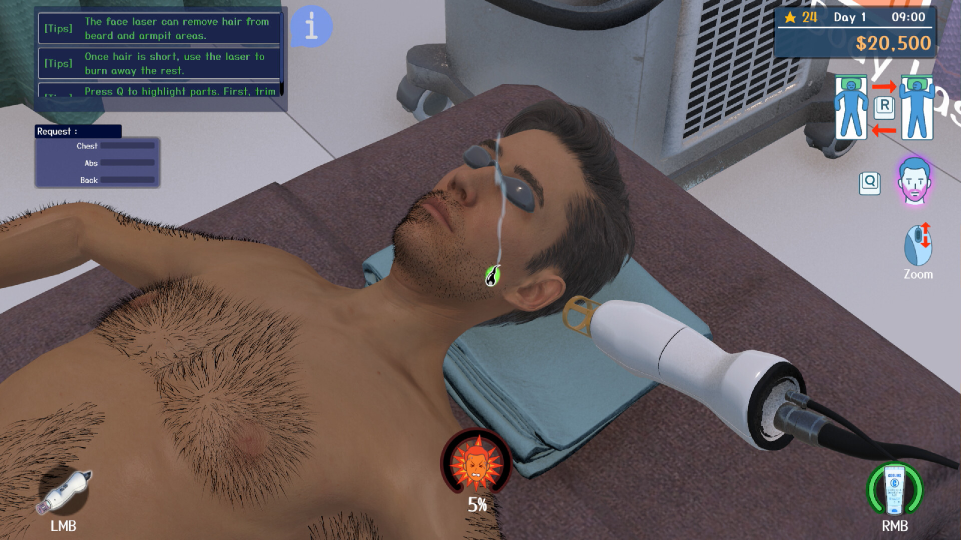 Hair Removal Salon Simulator Screenshot 1