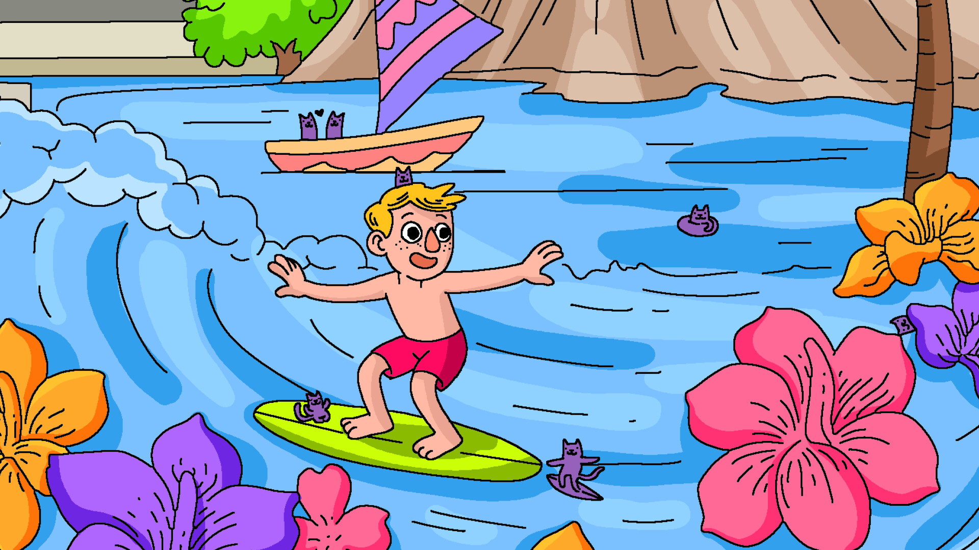 100 Cats Lost In USA Find & Color Screenshot 5