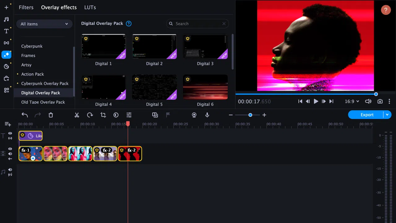 Movavi Video Editor 2023 - Digital Overlay Pack Screenshot 0
