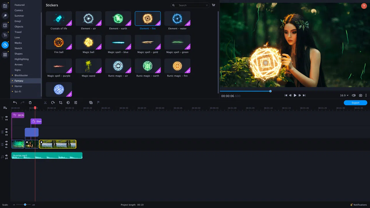 Movavi Video Editor 2023 - Cinematic Set Screenshot 0