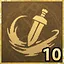 Knife tip licking blood icon