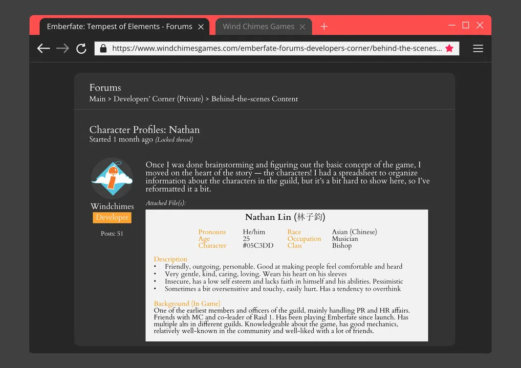 Emberfate: Tempest of Elements - Behind-the-Scenes Booklet Screenshot 2