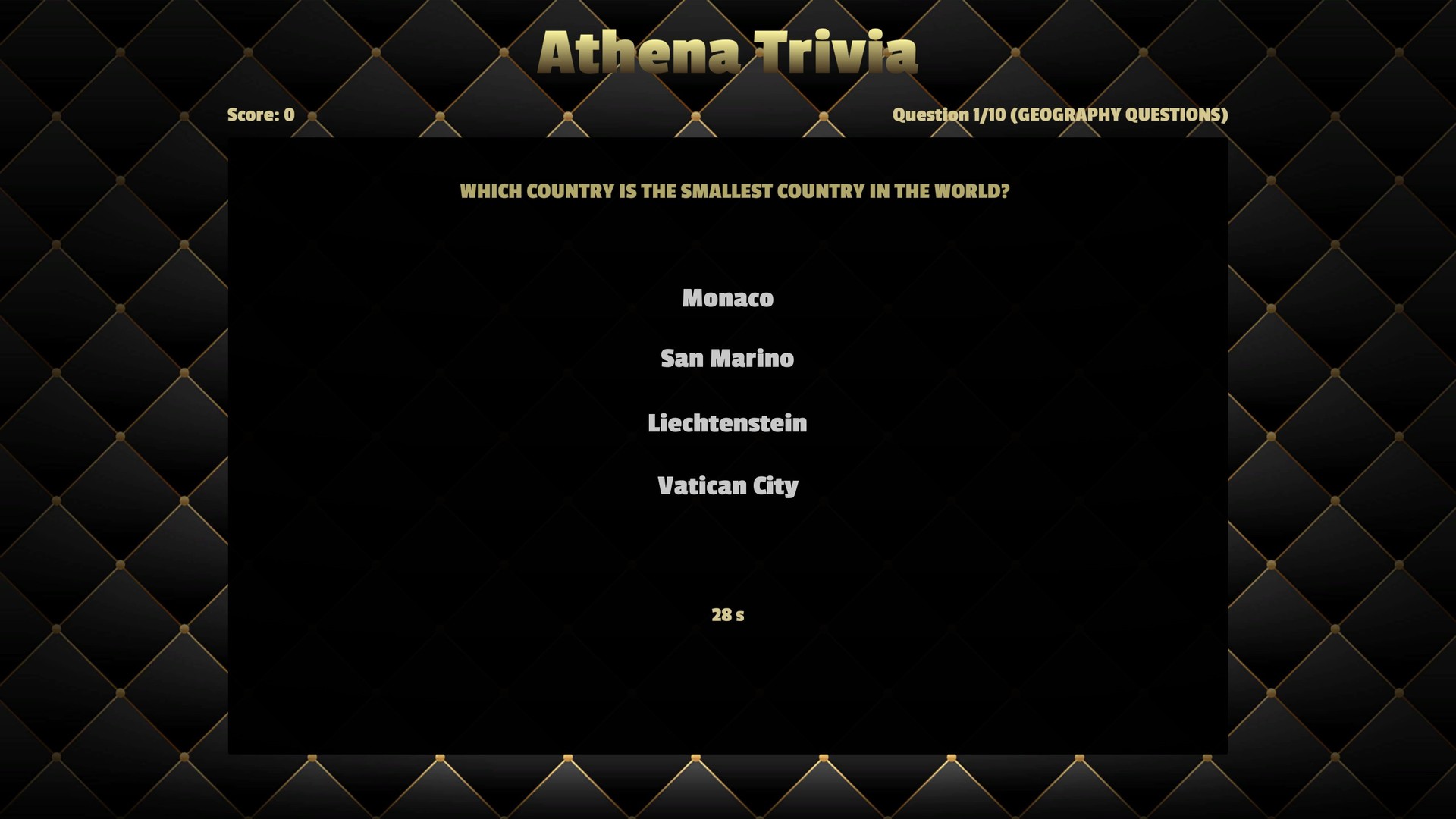 Athena Trivia Screenshot 1
