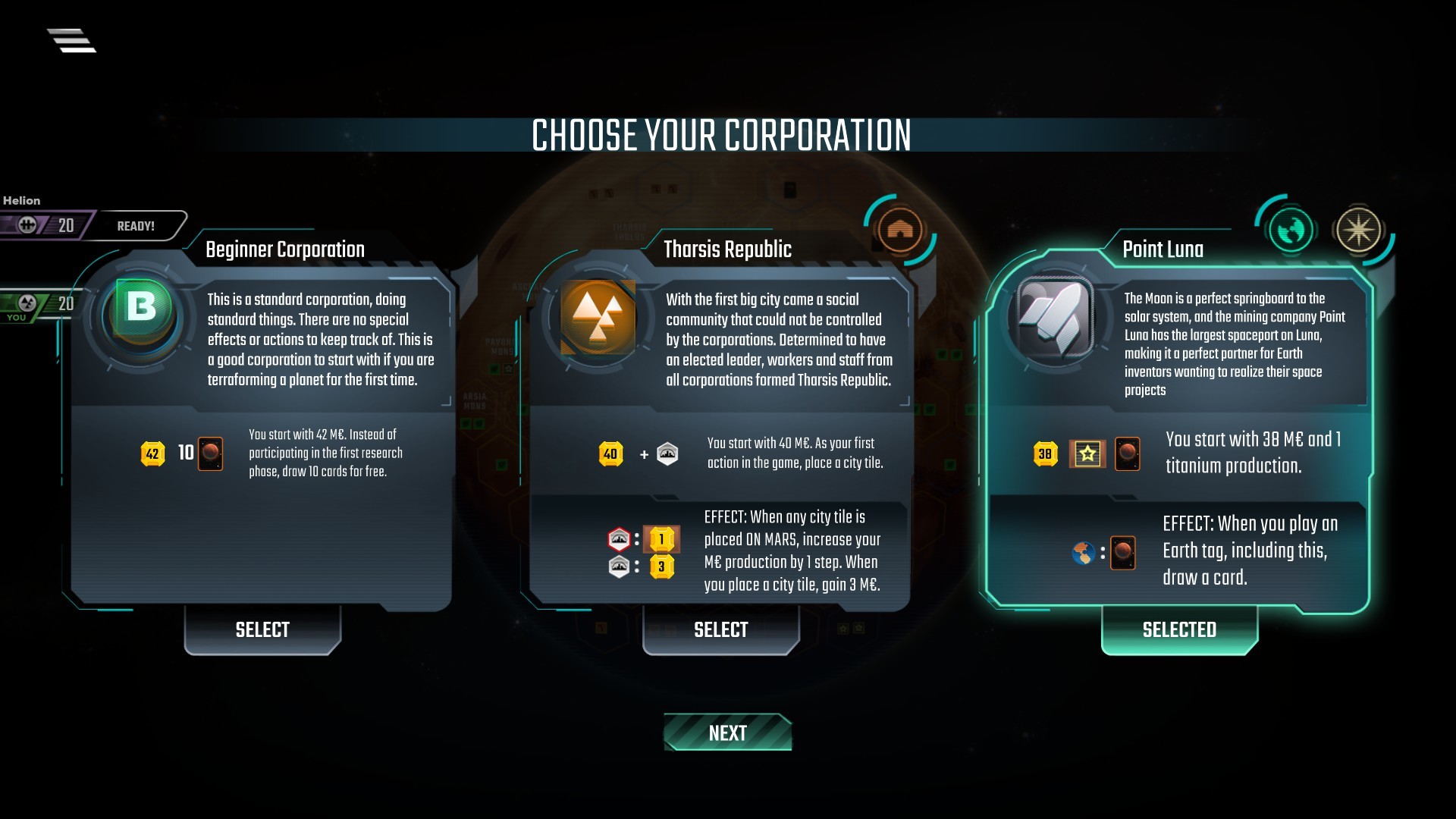 Terraforming Mars - Prelude Screenshot 0