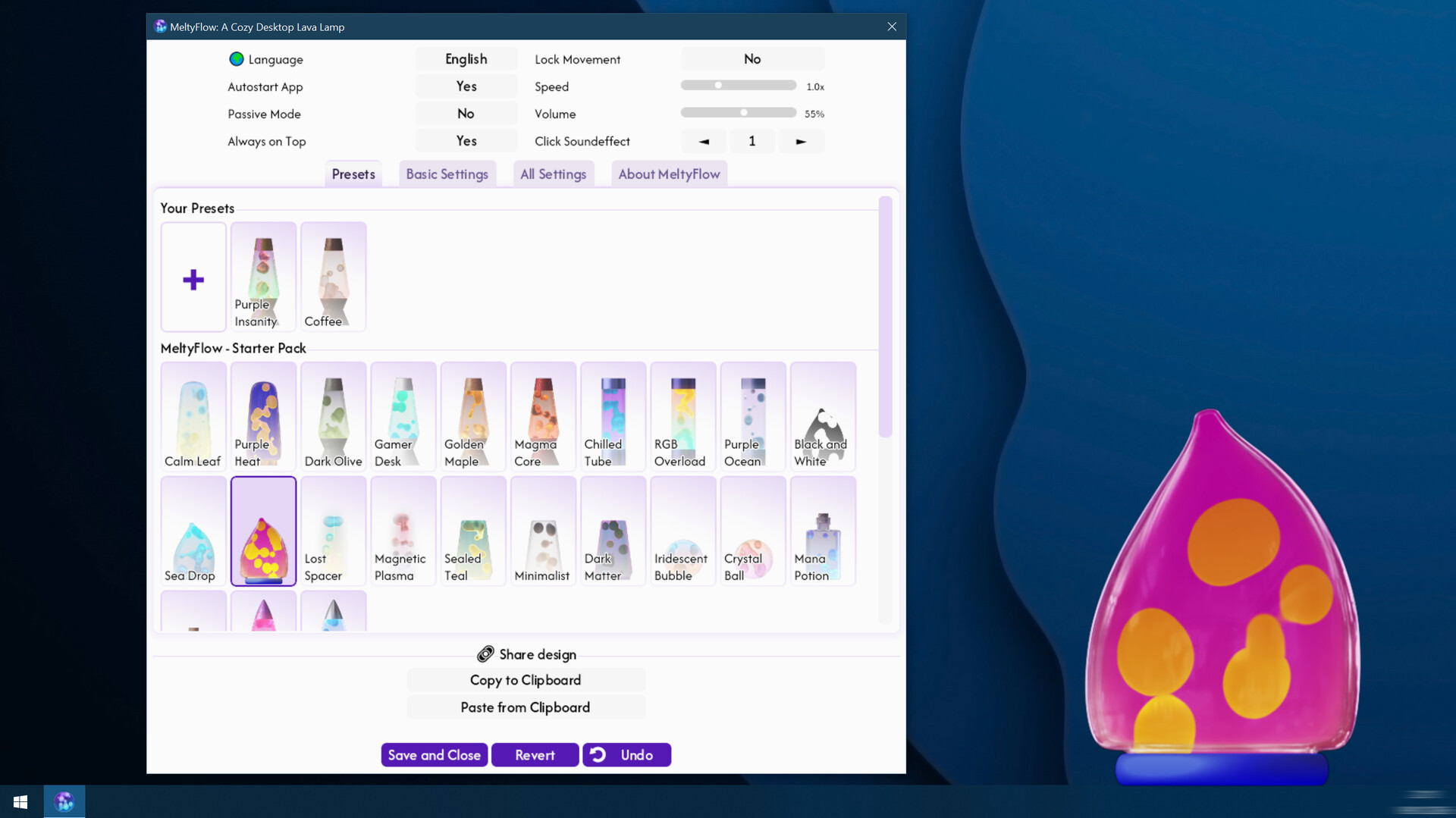 MeltyFlow: A Cozy Desktop Lava Lamp Screenshot 1