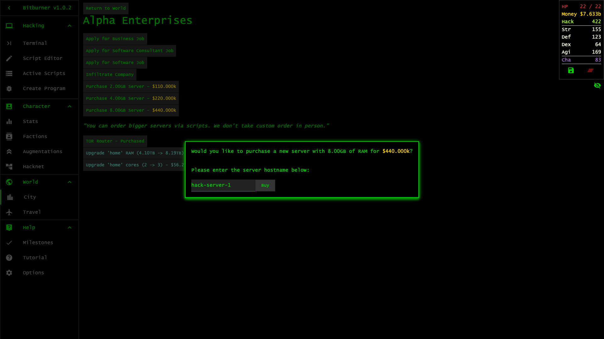 Bitburner Screenshot 3