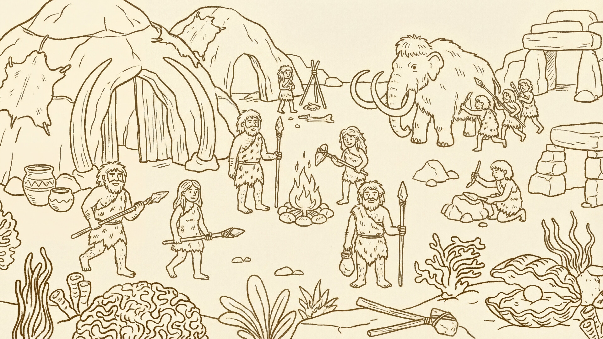 999 Hidden Cats: Stone Age Together Screenshot 4