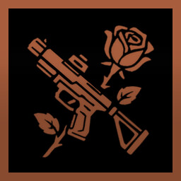 Gun and rose icon