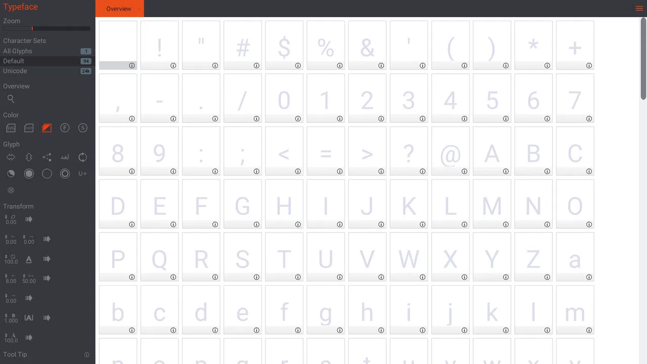 Birdfont Screenshot 0
