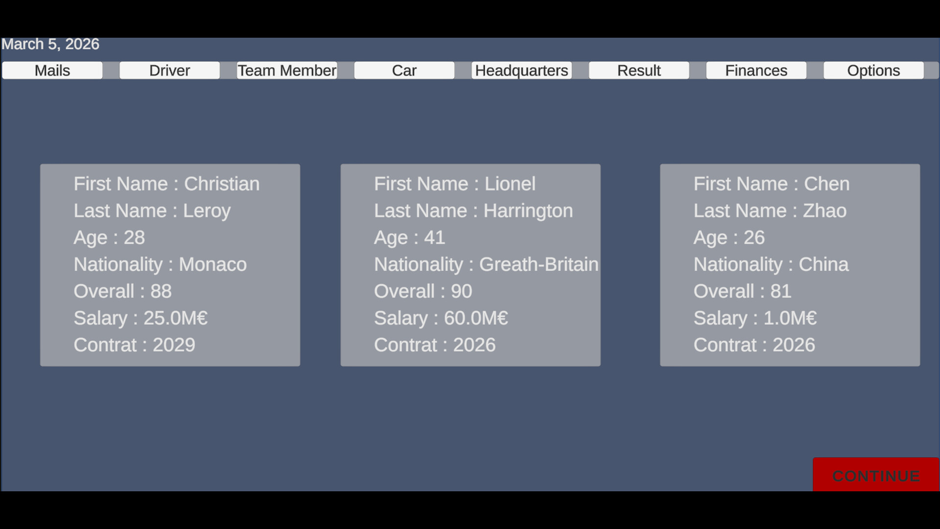 Racing Manager Demo Screenshot 2