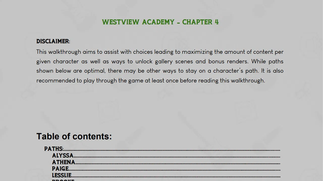 Westview Academy - Season 1 Walkthrough Screenshot 1