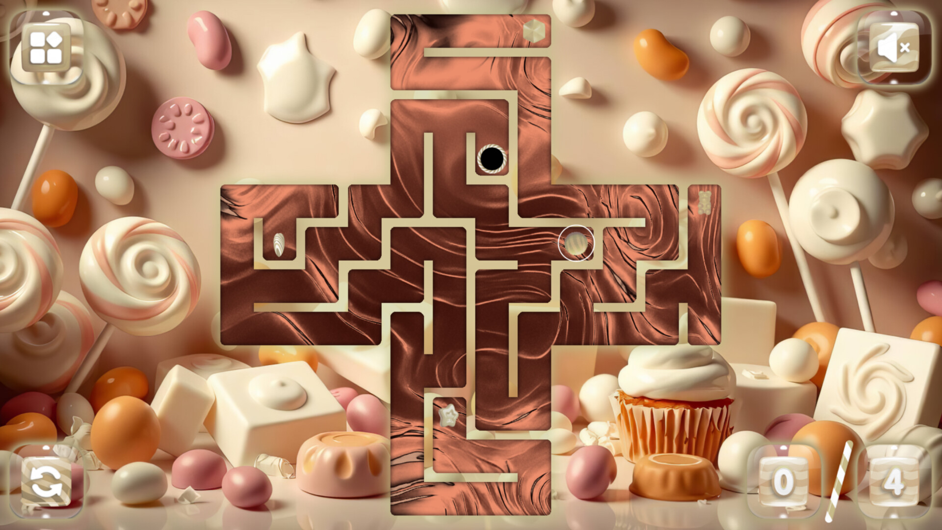 Sweetie Candy Maze: White Chocolate Screenshot 0