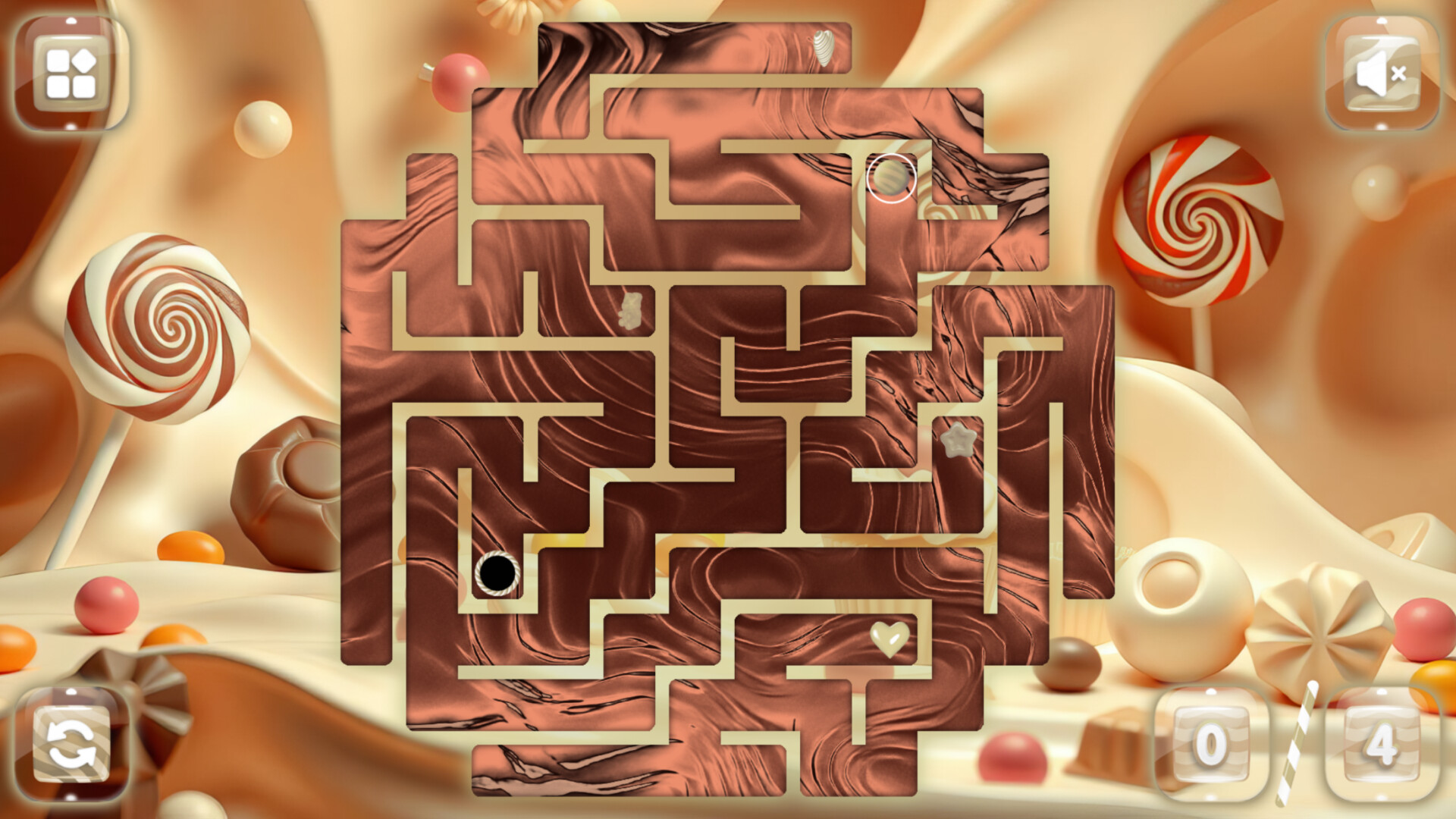 Sweetie Candy Maze: White Chocolate Screenshot 2