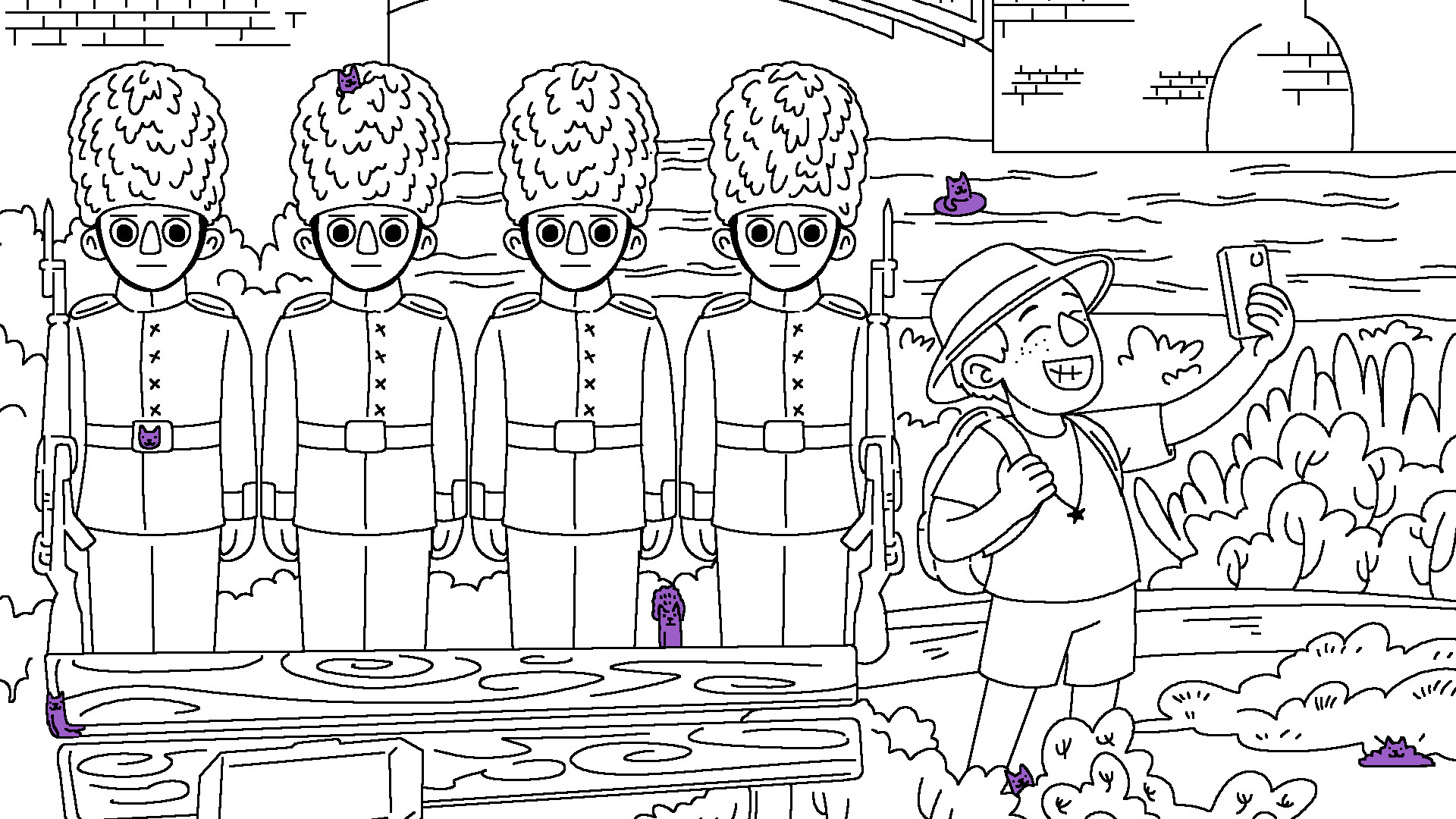 100 Cats Lost In England Find & Color Screenshot 1