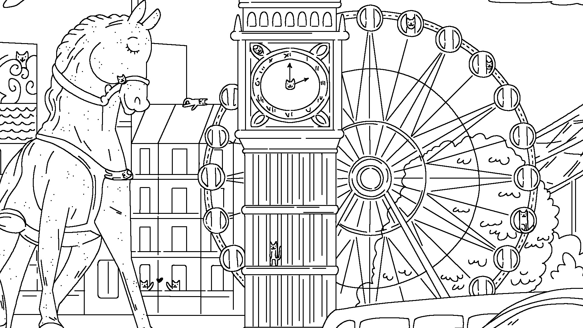 100 Cats Lost In England Find & Color Screenshot 3