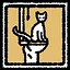 Cat on toilet icon