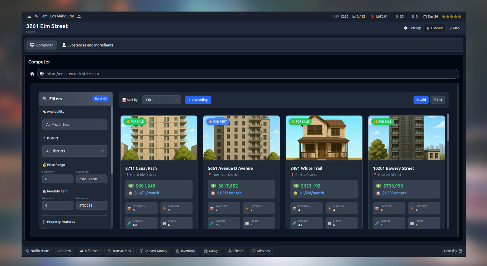 EmpireX - Business, Real Estate and Crime Simulator Screenshot 9