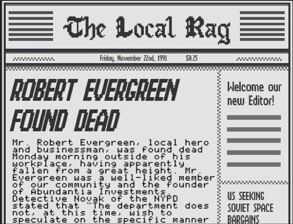 Report on the Death of Robert Evergreen Demo Screenshot 3