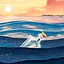 Bottle in the sea icon