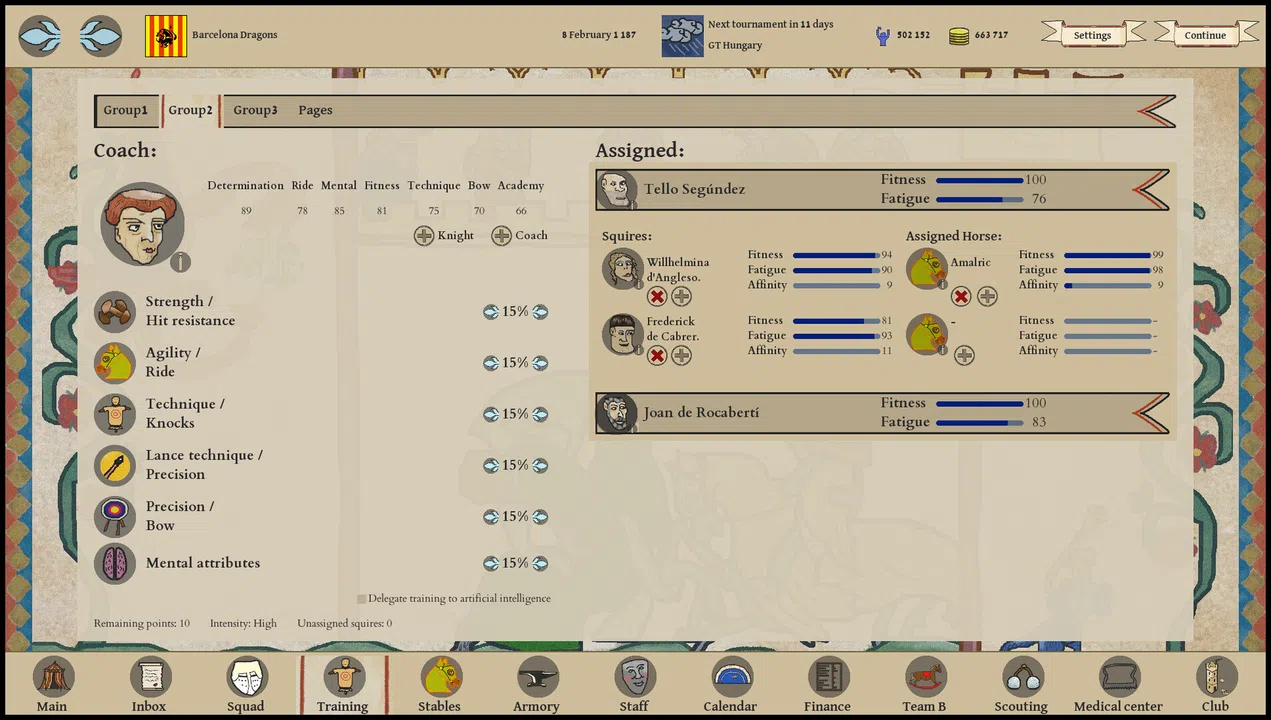 Jousting Manager Screenshot 2