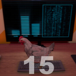 Cyber chicken icon