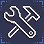 Fighting beating with hammering icon