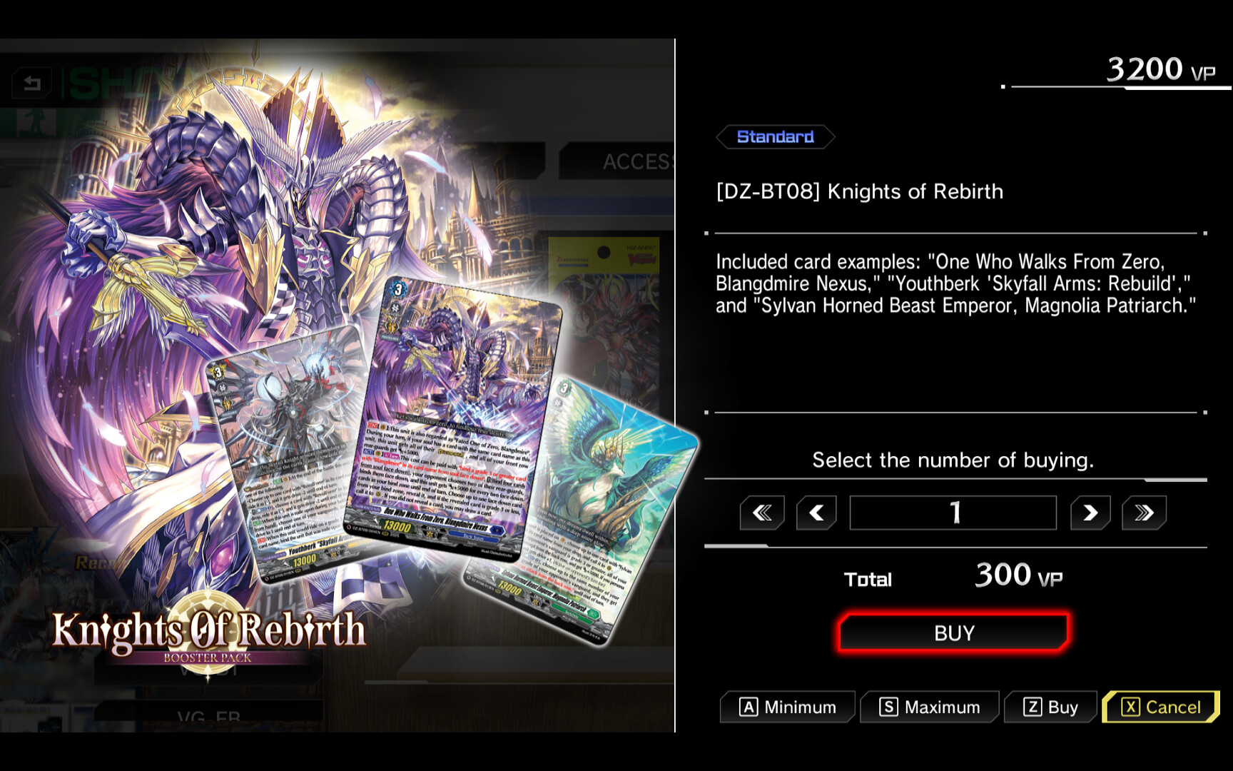 Cardfight!! Vanguard DD 2:Card Unlock Vol. 7【DZ-BT08】"Knights 0f Rebirth"	 Screenshot 0