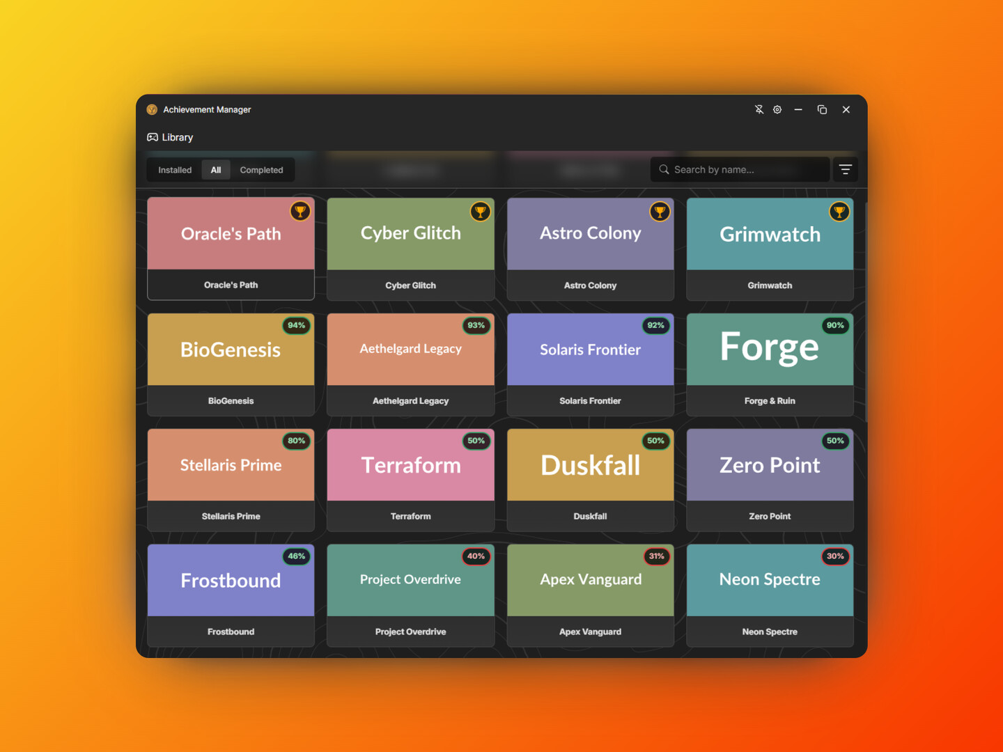 Achievement Manager Screenshot 1