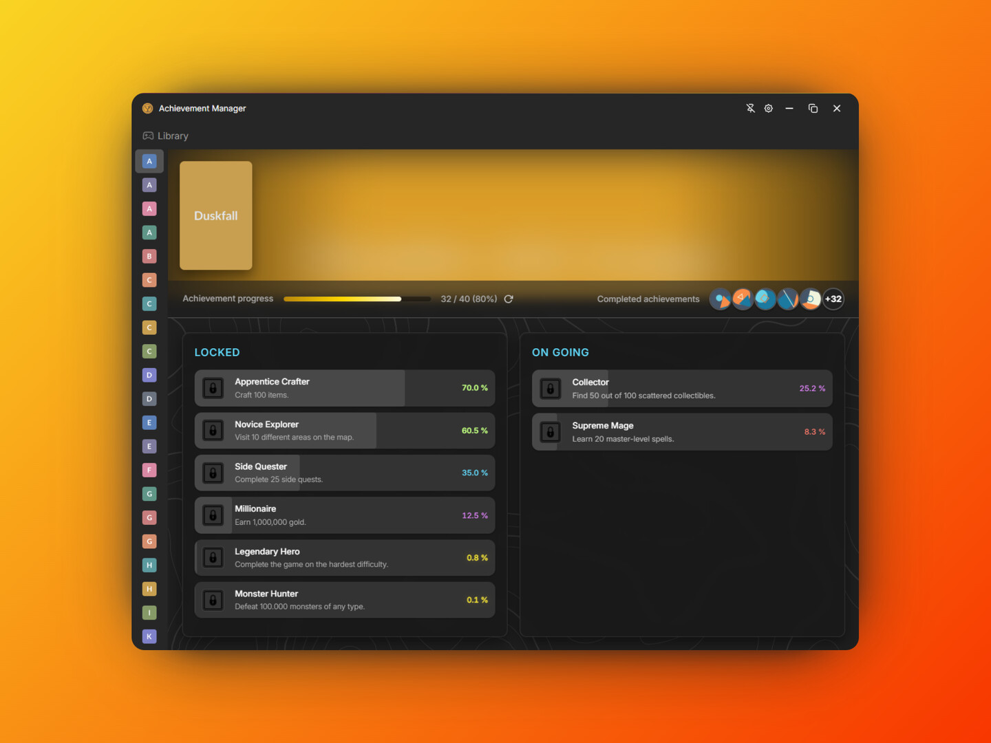 Achievement Manager Screenshot 2