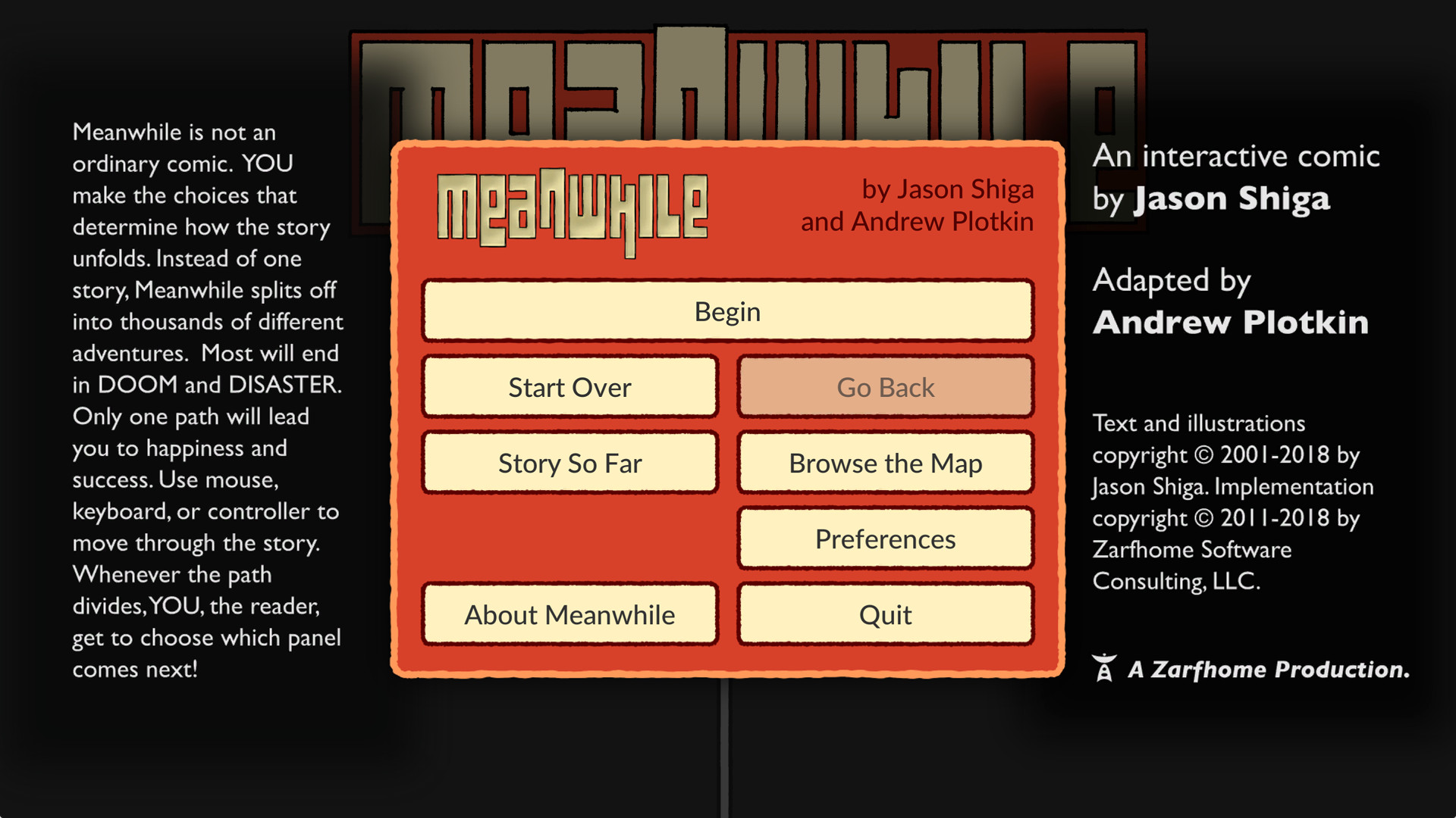 Meanwhile: An Interactive Comic Book Screenshot 3