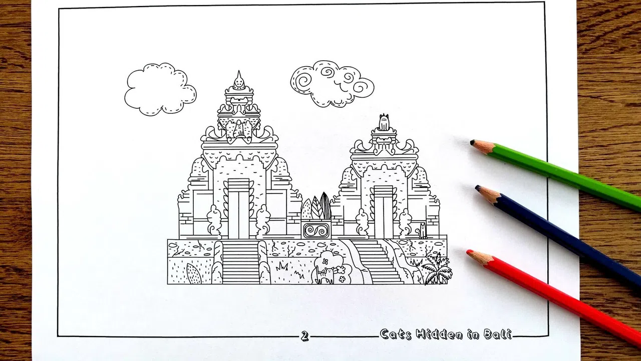 Travellin Cats in Bali - Coloring Book Screenshot 0