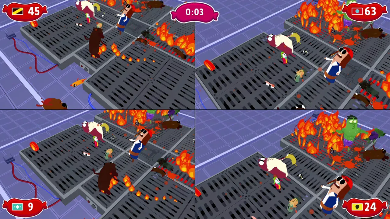Sausage Wars: Burning Death Screenshot 1