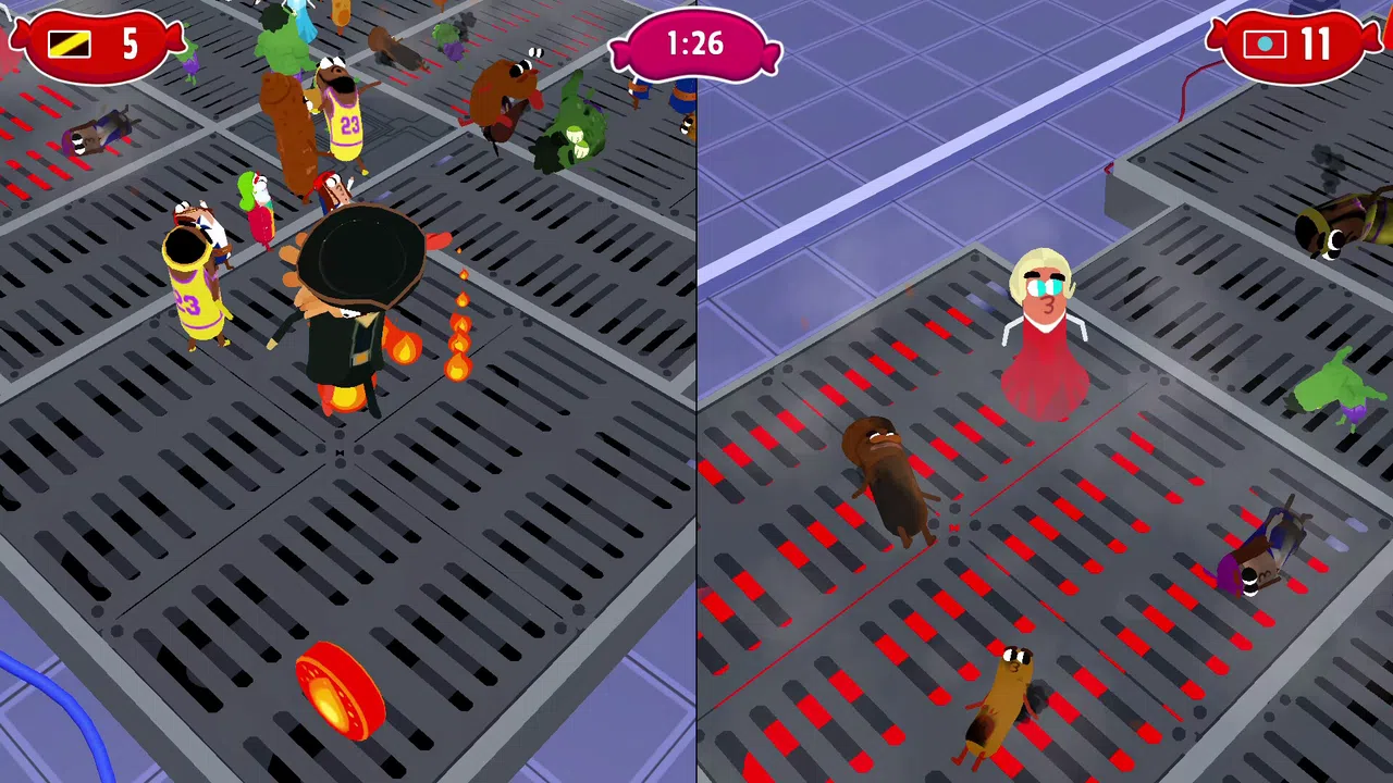 Sausage Wars: Burning Death Screenshot 2