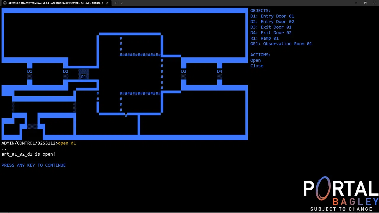 Portal BAGLEY - Aperture Remote Terminal Screenshot 2