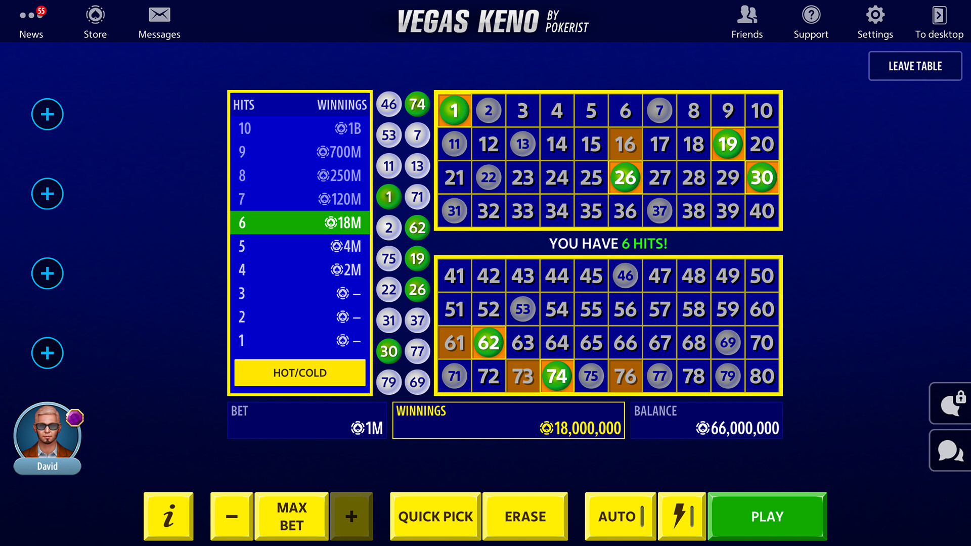 Vegas Keno by Pokerist Screenshot 0