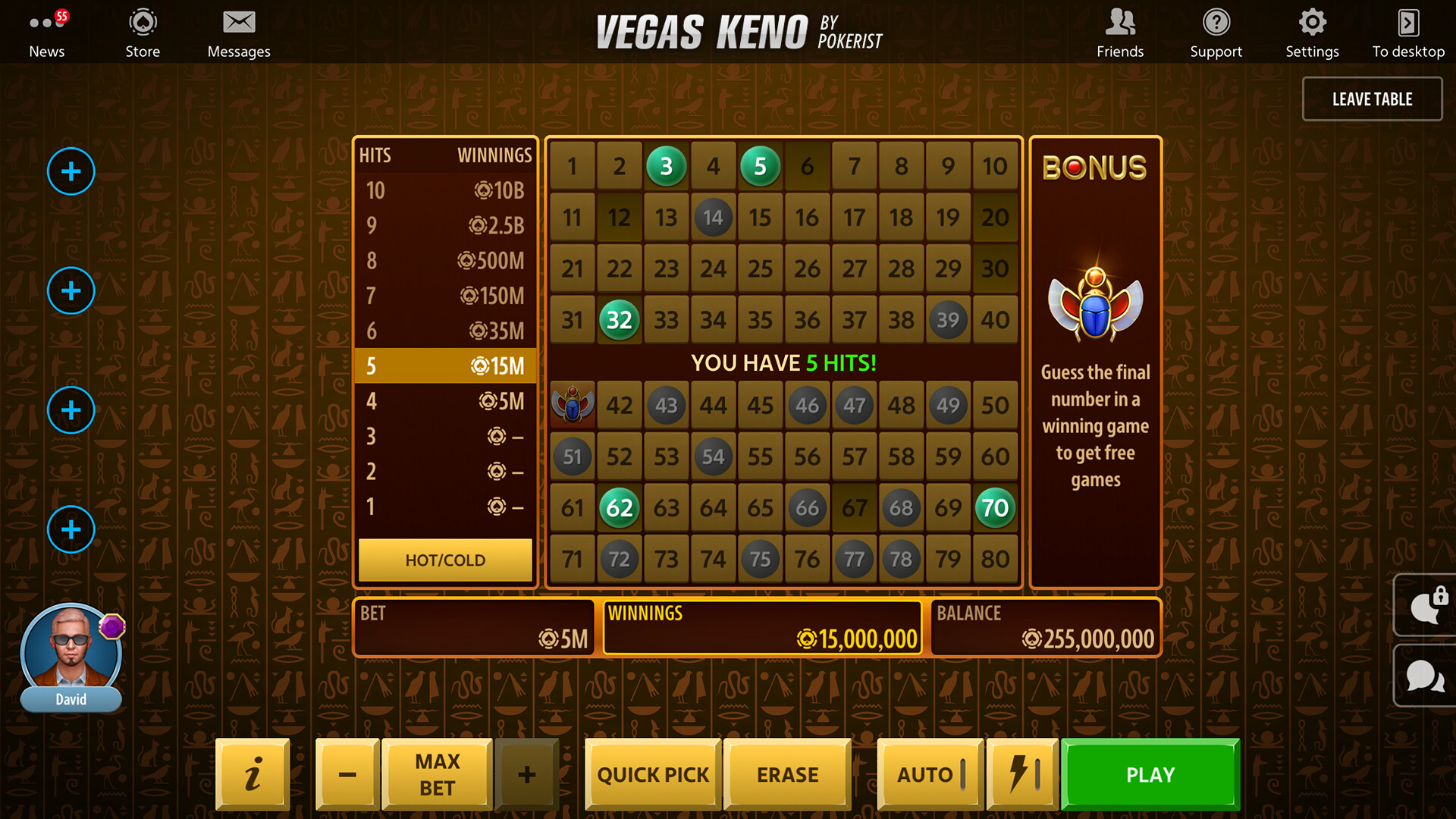 Vegas Keno by Pokerist Screenshot 1