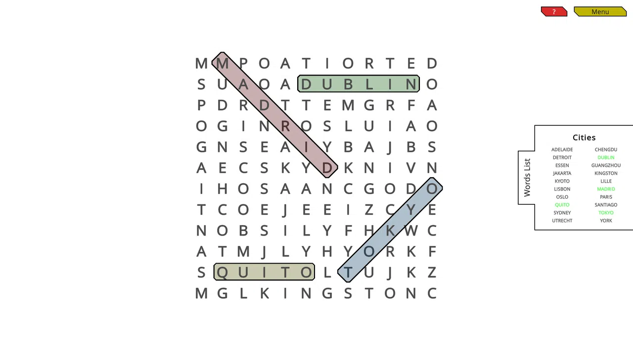 Woohoo! - Game "WordSearch" Screenshot 1