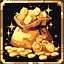 Lavish throwing of gold icon