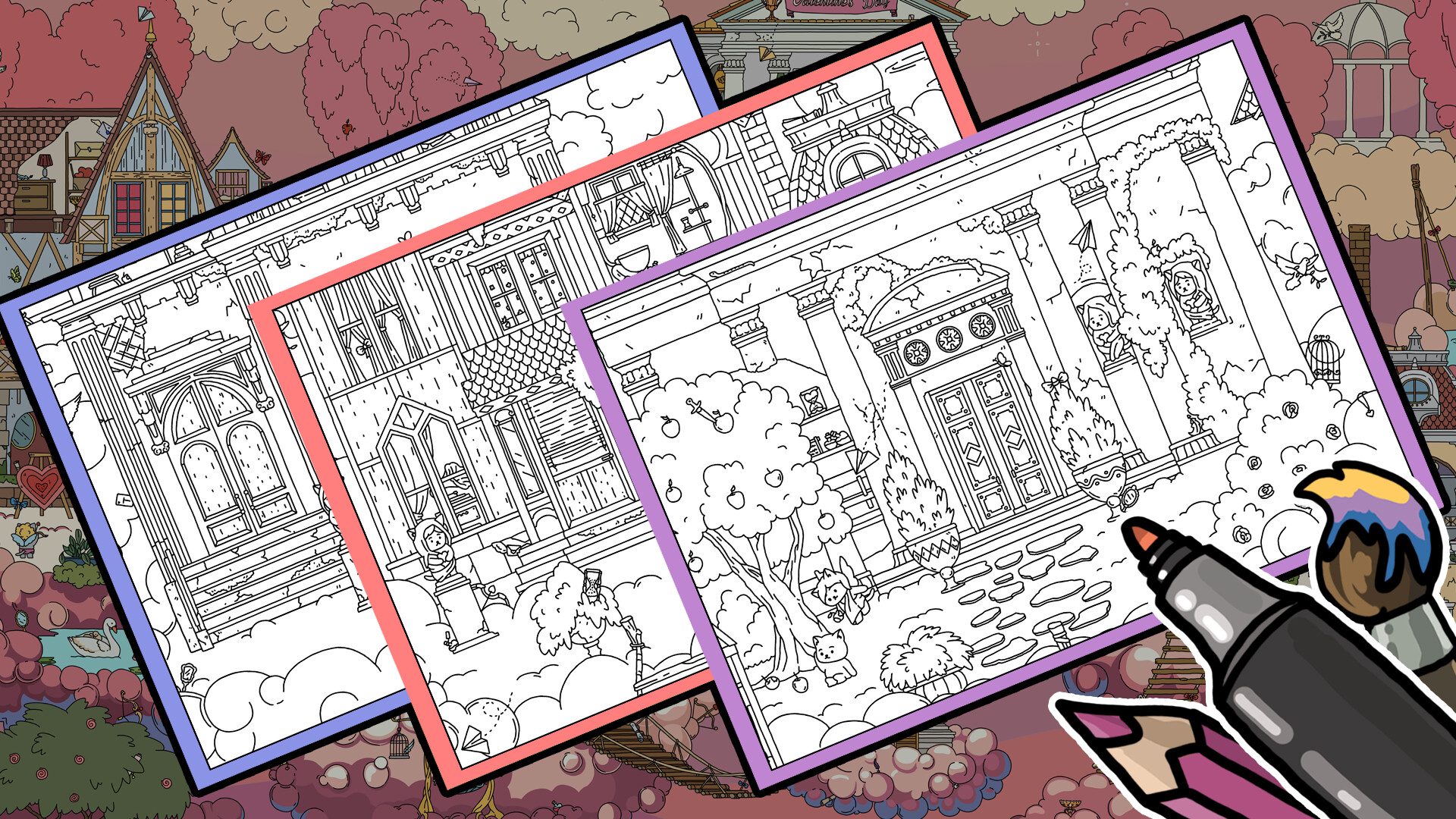 FIND ALL: Valentine's Day 💘💌🍫 - Coloring Book Screenshot 0