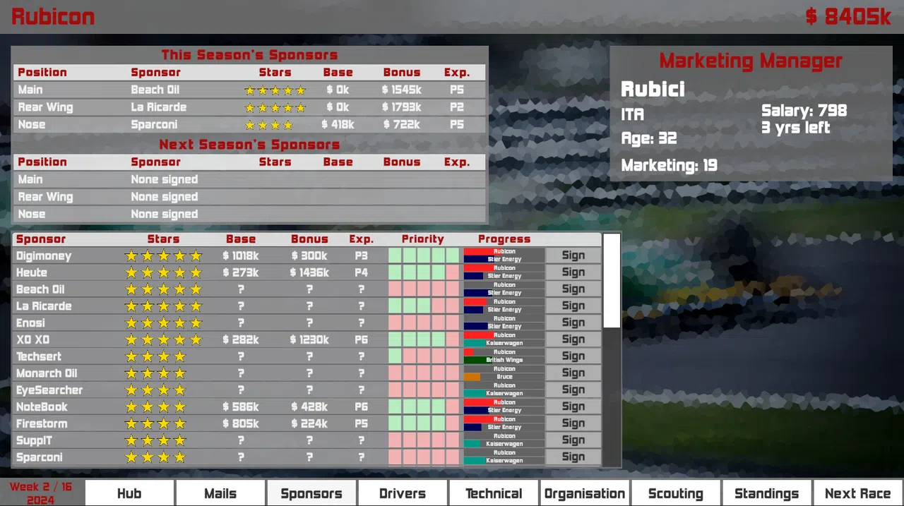 Formula Racing Manager Screenshot 1