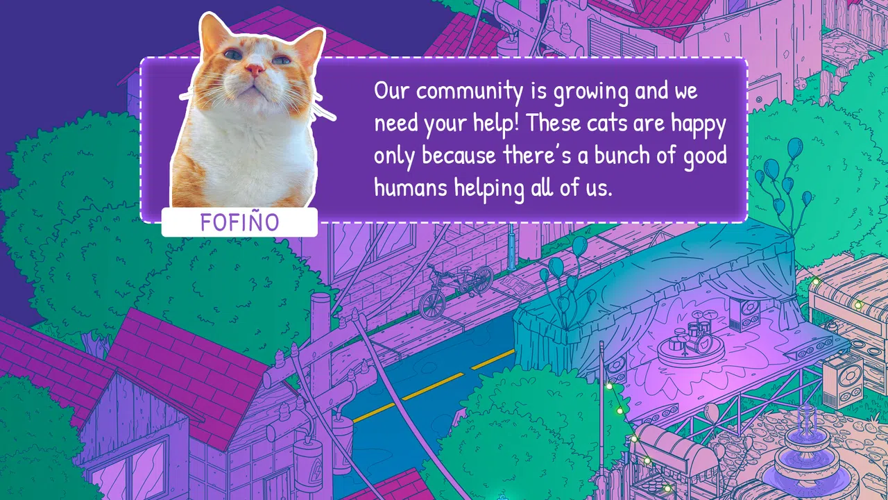Stray Cats in Cozy Town: Night Lights Screenshot 1