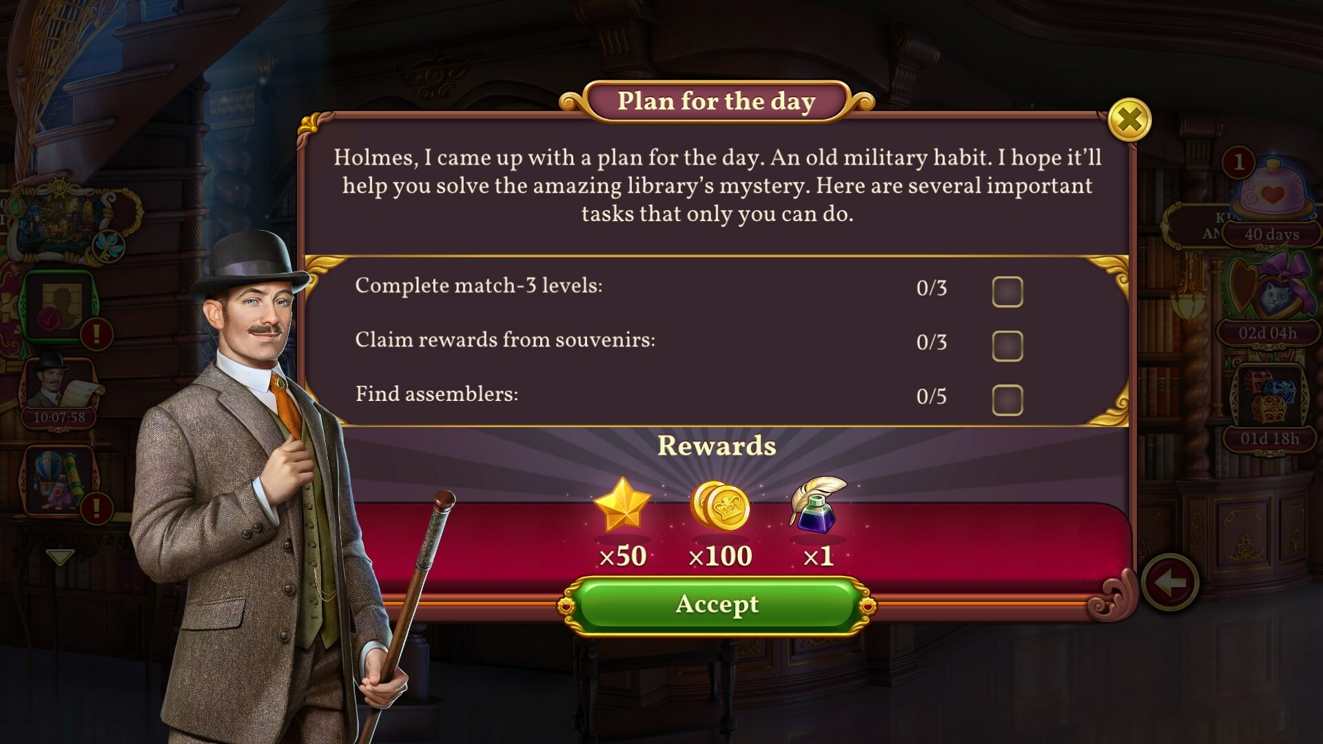 Sherlock: Hidden Object & Match-3 Mystery Screenshot 5