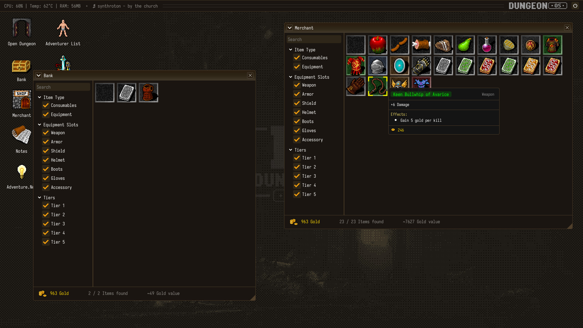 DungeonOS Screenshot 2