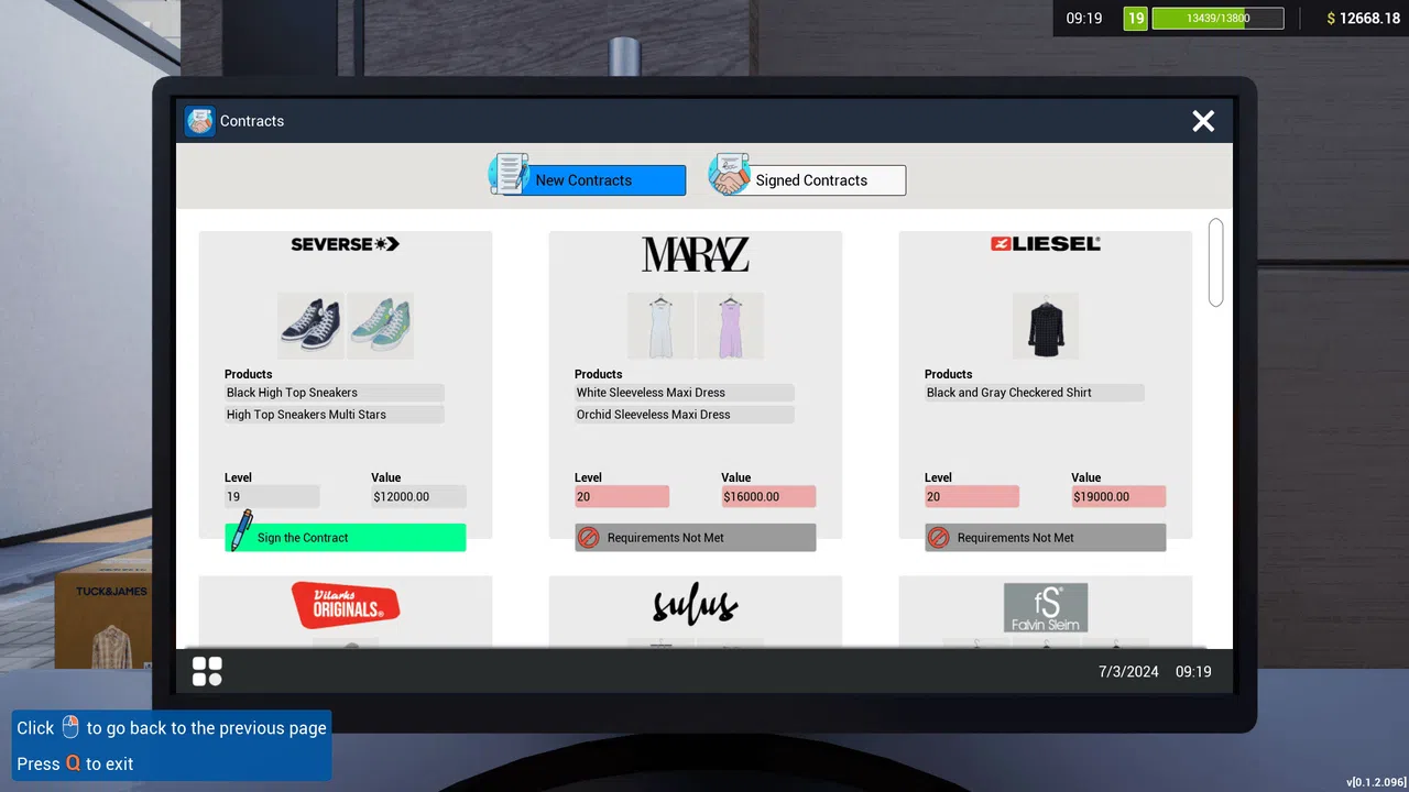 Retail Company Simulator Demo Screenshot 2