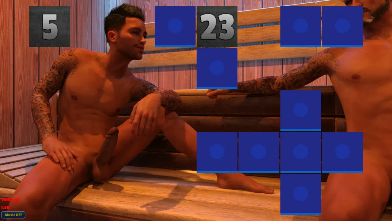 Sexy Memory Puzzle - Gay Sauna Screenshot 1