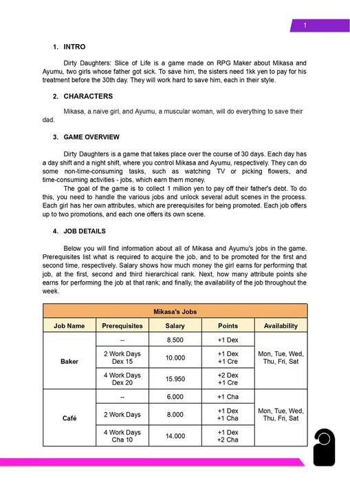 Dirty Daughters: Guide Screenshot 1