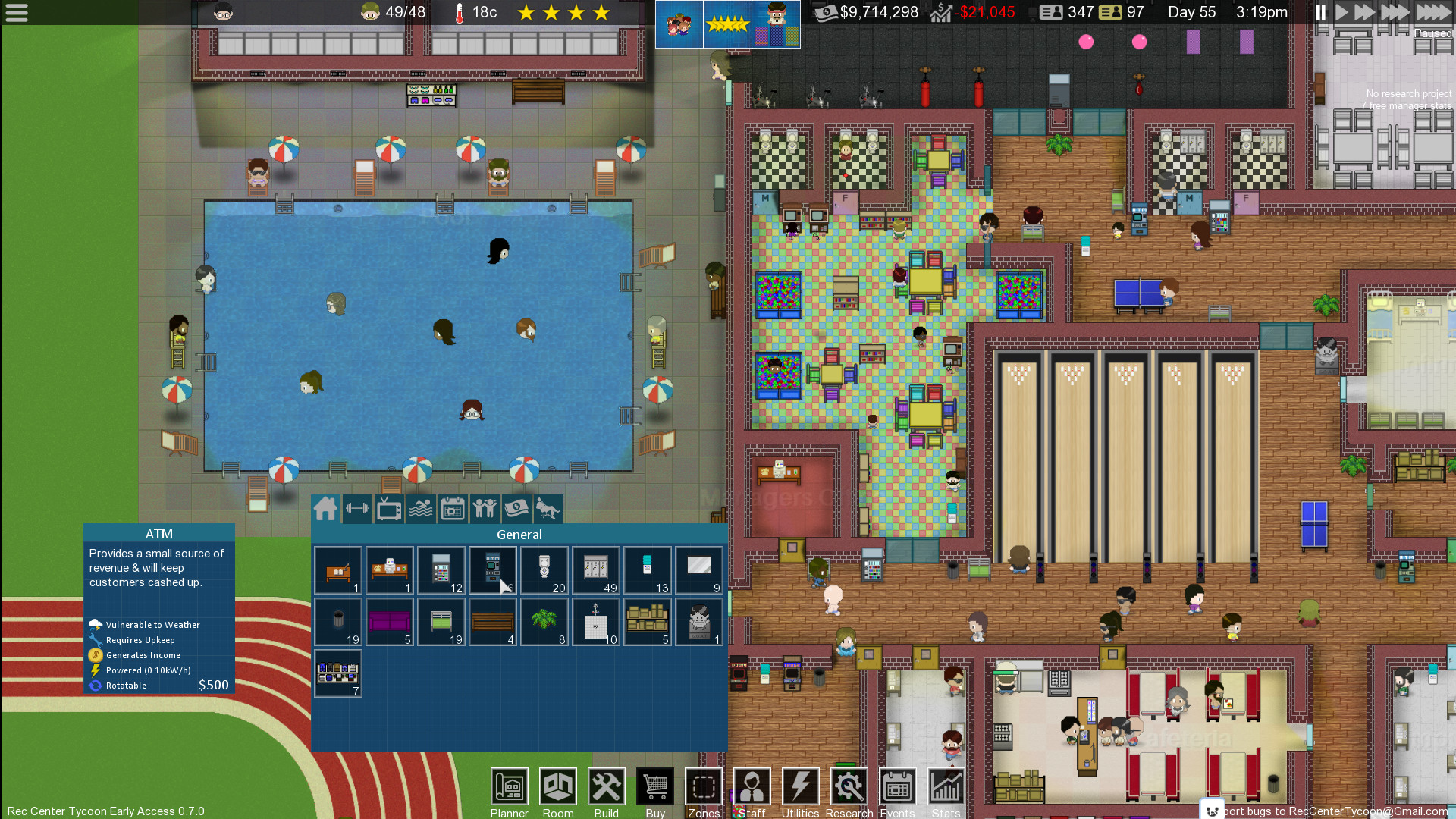 Rec Center Tycoon - Management Simulator Screenshot 1