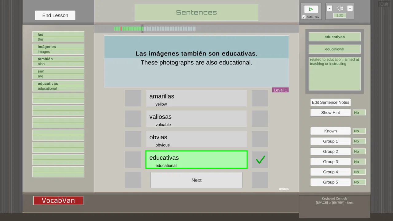 VocabVan - Spanish Screenshot 0